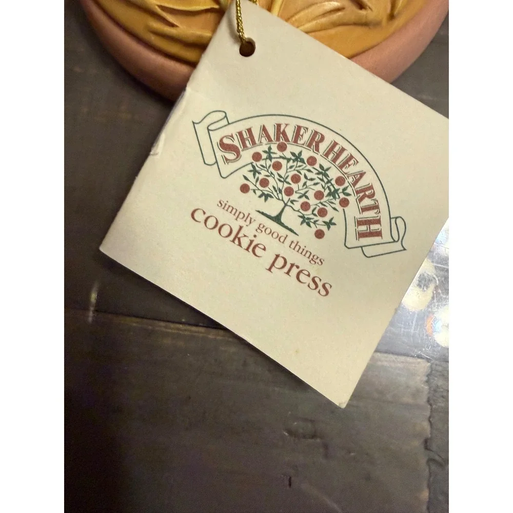 Shaker Hearth Rowoco Wheat Cornucopia Terracotta Cookie Press Vintage 1997